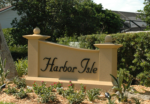 Harbor Isle entrance sign near St. Petersburg, FL, Chris Hounchell & Associates